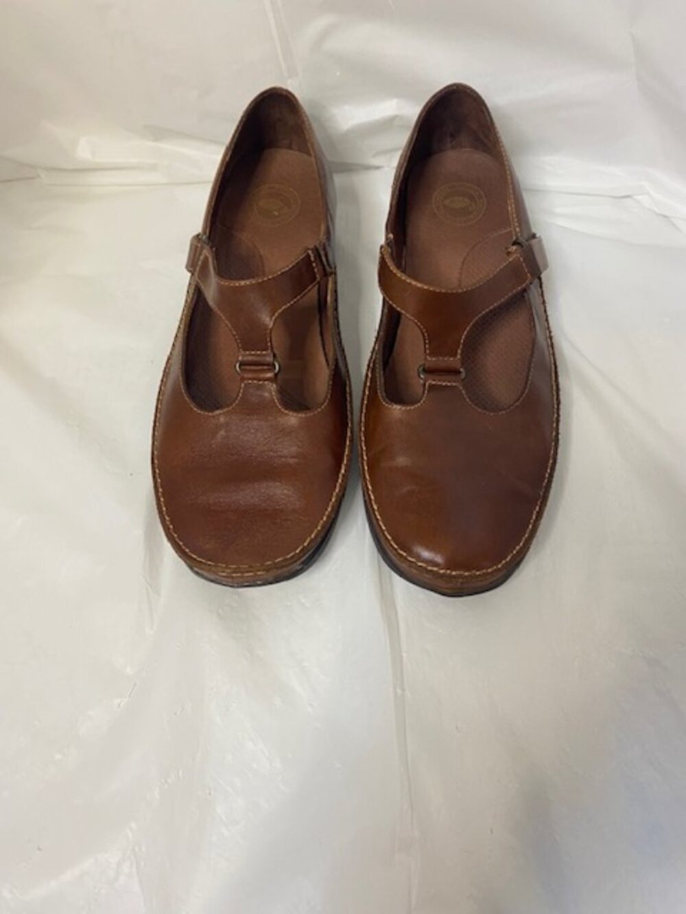 Nurture by Lamaze Brown Leather T-Strap Flats